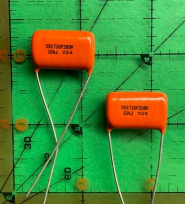 .1uF 200v Cornell Polypropylene Film Capacitor Orange Drop 716P AUDIO 100nF x2