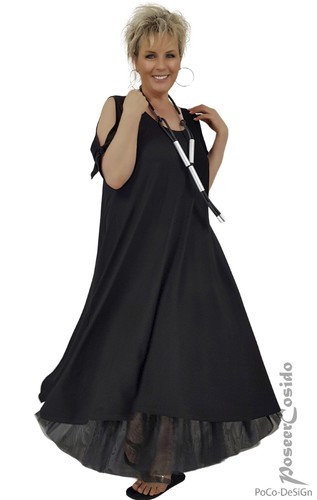 LAGENLOOK Unterrock Mesh schwarz weiß Tüll L-XL-XXL-XXXL 44 46 48 50 52 54 56 58 - Bild 4 von 19