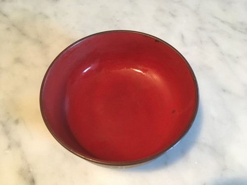Vintage Mid Century Art Deco Chinoiserie japanische handbemalte lackierte Schale - Bild 8 von 9