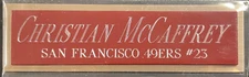 CHRISTIAN MCCAFFREY 49ERS NAMEPLATE FOR AUTOGRAPHED Signed PHOTO-FOOTBALL-HELMET