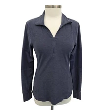 Layer 8 Women's Athletic 1/4 Zip Long Sleeve Pullover Shirt/Top Size S Purple