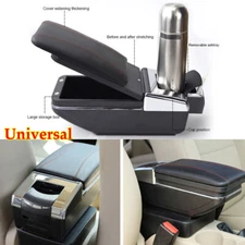 US STOCK Car SUV Center Console Armrest Box PU Leather Storage Case Cup Holders
