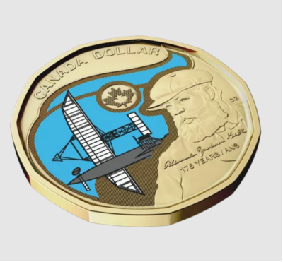 2022 Canada Alexander Graham Bell 175th Anniv COLOURED $1 Loonie