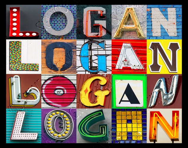 LOGAN Name Poster featuring photos of actual sign letters eBay