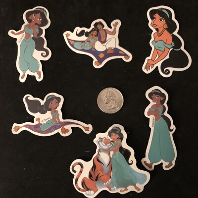 Disney Stickers - Disney Aladdin / Jasmine Lot of 6 Stickers.