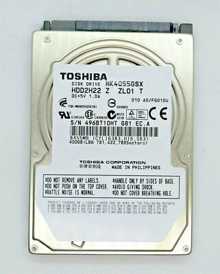 外付けハードディスク・ドライブ TOSHIBA MK4058GSX HDD2H41 400GB TOSHIBA MK4058GSX HDD2H41 F VL01 T 010 A0/FF011C 400GB