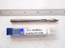 NEW GARR USA 6MM DIA. X 25MM LOC X 86MM OAL 2 FLUTE C.C. CARBIDE BALL END MILL