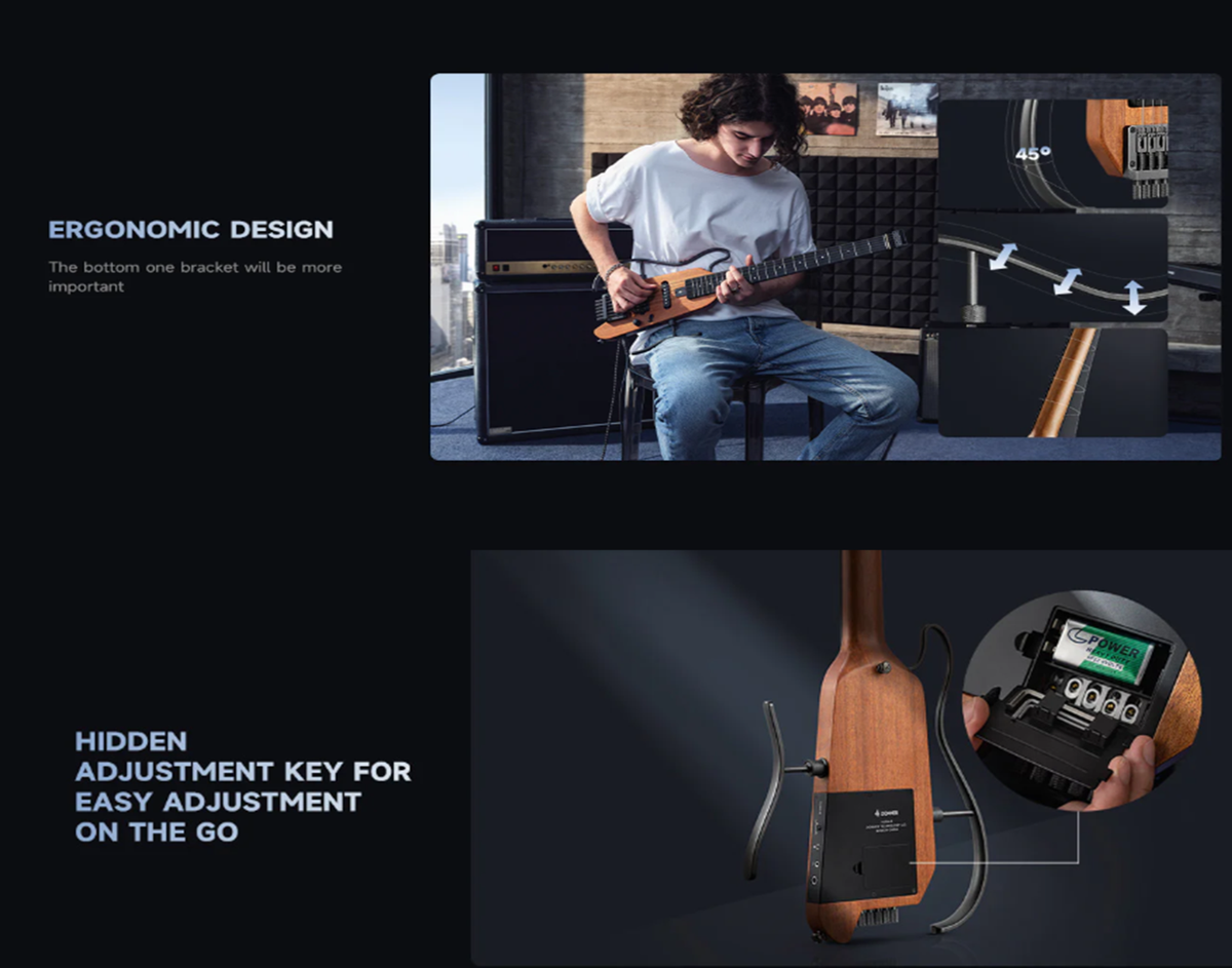 Donner HUSH-X Headless Removable Frames Ultra Light Electric Donner HUSH-X Headless Removable Frames Ultra Light Electric