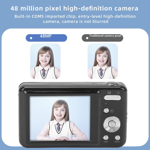 (Black) Kids Camera 48MP Vlogging Camera 8x Optical Zoom Compact Fit - Picture 16 of 22