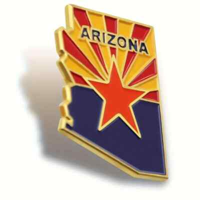 State of Arizona Flag Pin, Metal Patriotic Lapel Pin