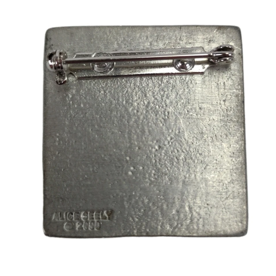 Alice Seeley Southwestern Pewter Pin Brooch Vintage 2000 — 第 3/4 张图片
