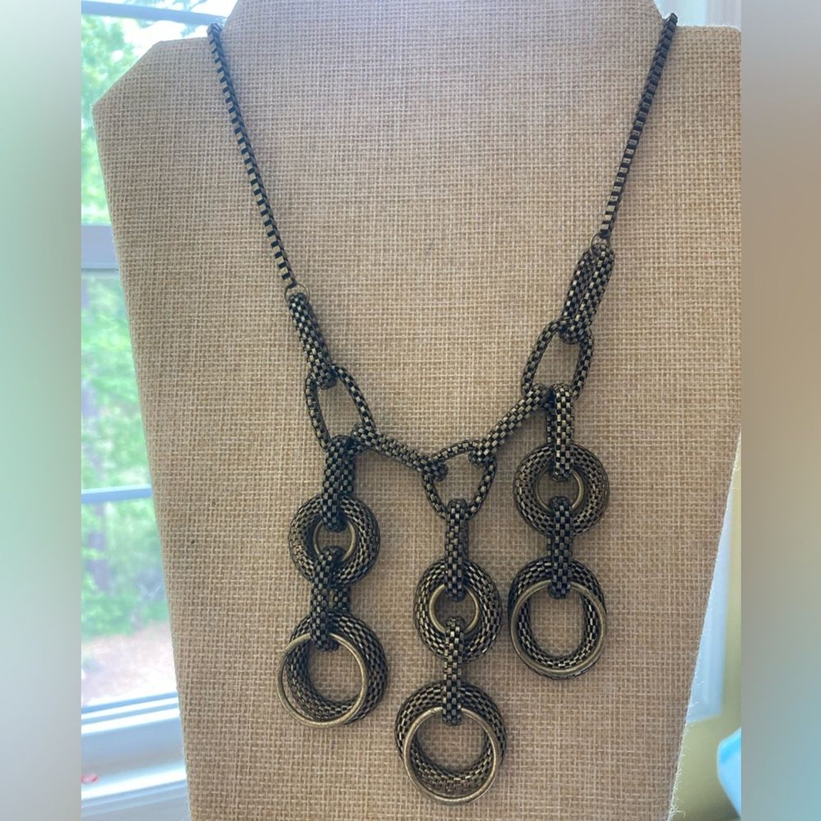 Talbots Brass Tone Chain Link Statement Necklace - image 8