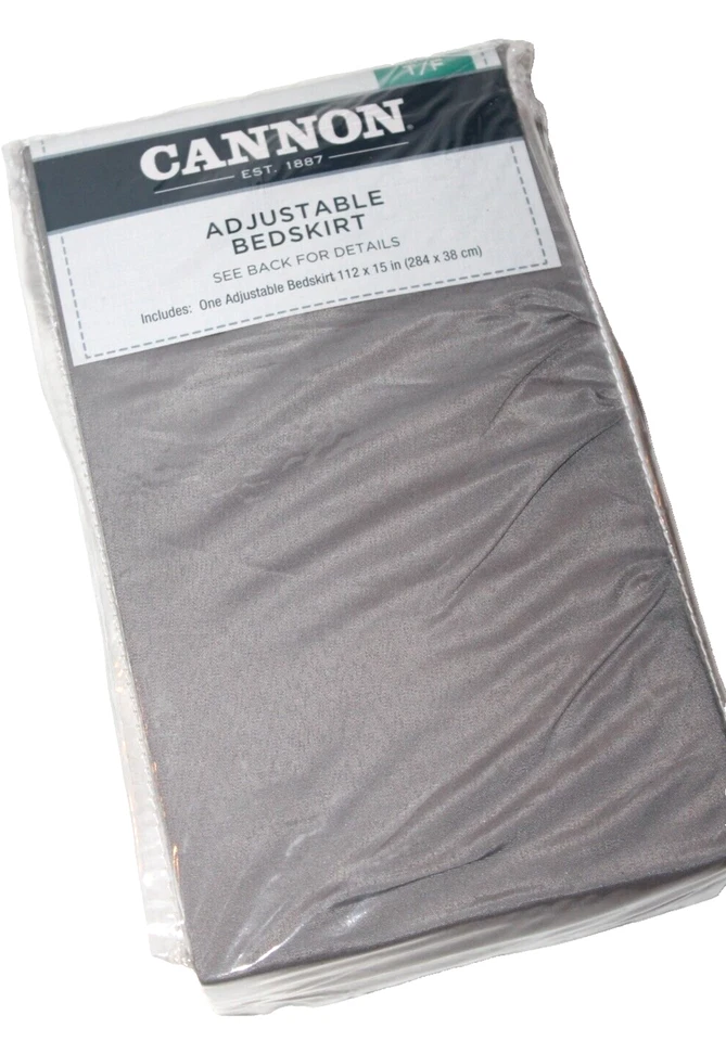 Falda de cama Cannon sólida ajustable doble/completa - gris/gris Foto 2 de 4