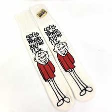 Vintage Interwoven Novelty Funny Cartoon Tube Socks 9-15 Mens 18.5  Long