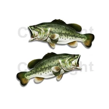 Largemouth Bass Sticker Decal Fishing Boat Car Truck Camper Trailer F032 2 Pack