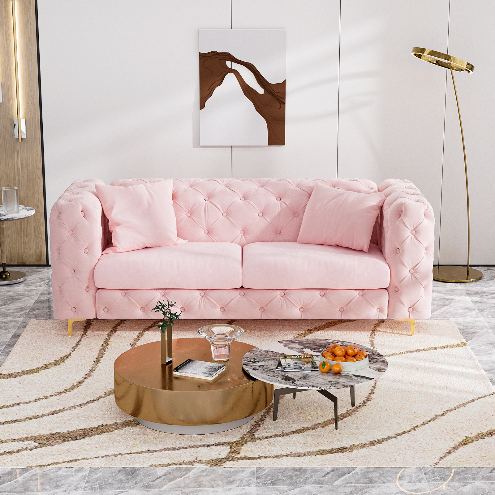 Light Pink Sleeper Sofa Baci Living Room