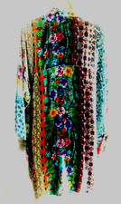 Johnny Was Velvet Wish Kimono Duster 56" Bust 18 Uk Beautiful Shades,pockets