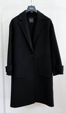 $795 Theory Easy One Button New Divide Winsome 2 Black Wool Cashmere Coat P S