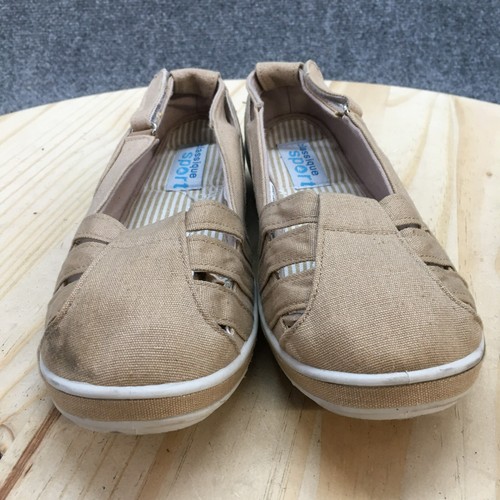 Classique Sport Shoes Womens 6.5 W Slip On Loafers Beige Fabric Comfort Low - Picture 4 of 18