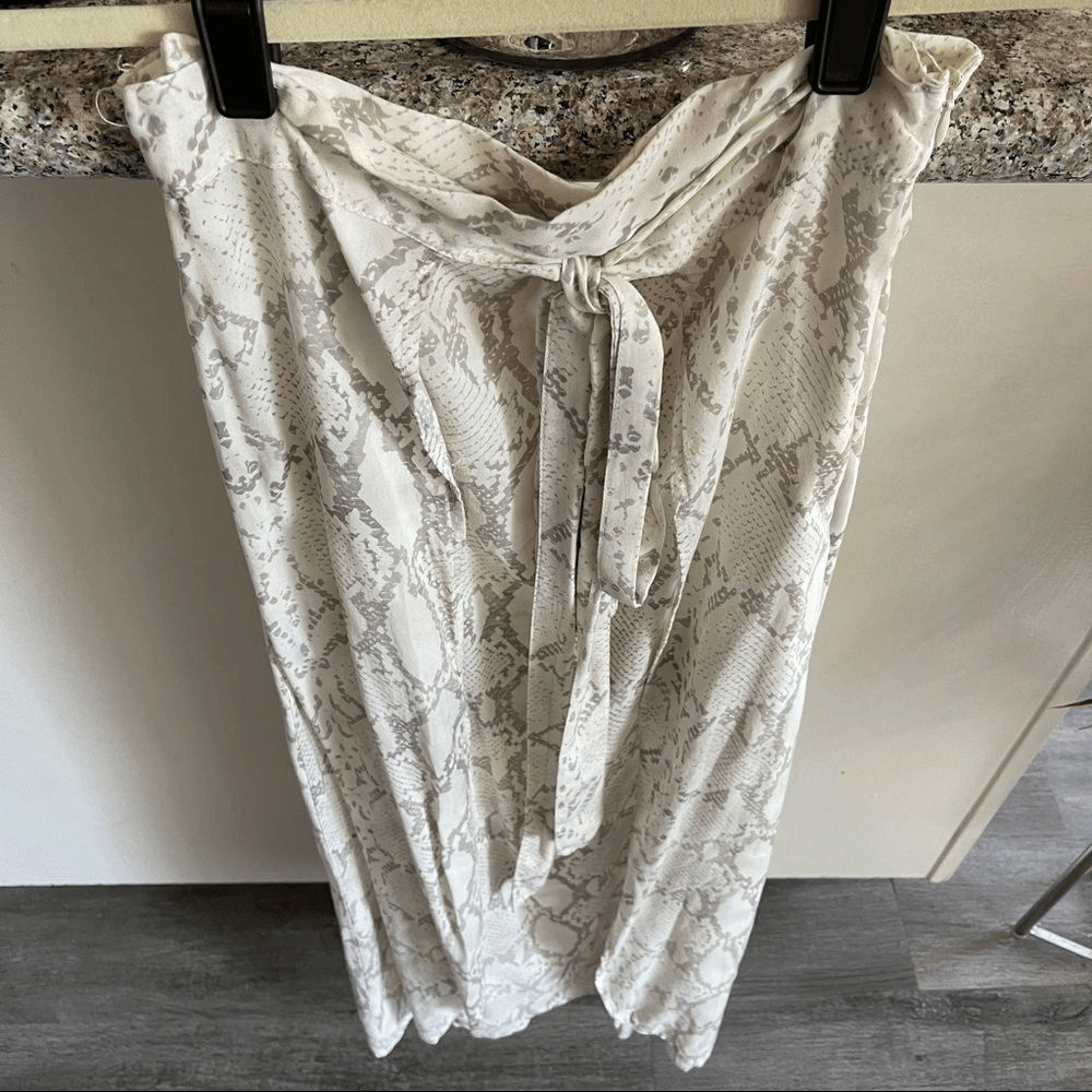 Olivaceous Python Print High Waisted Wrap Maxi Sk… - image 2