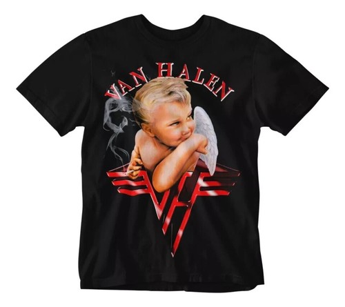 Camisa Van Halen Fumando Bebé Ángel Rock Gira de Conciertos Camiseta Diseño De Colección - Imagen 2 de 6