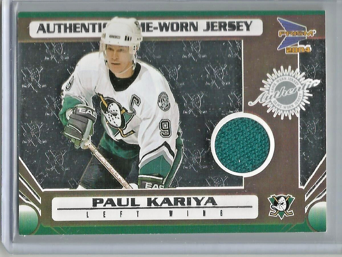 Paul Kariya 2003/2004 Pacific Prism Game Used Jersey #23/150