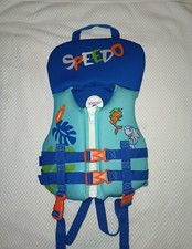 Speedo Life Jacket Life Vest Infant Blue Sea Creatures Up To 30 Lbs