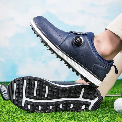 Zapatos de Golf de Entrenamiento Hombres Cuero Impermeables Antideslizantes Caminar Tenis Botas de Golf - Imagen 9 de 25