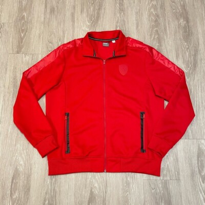Puma Ferrari Racing Track Jacket Red Zip Up Men's XL
