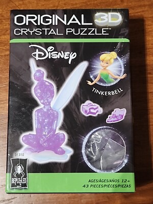 Disney Tinker Bell Original 3D Crystal Puzzle PURPLE Peter Pan Bepuzzled 3-D  A2