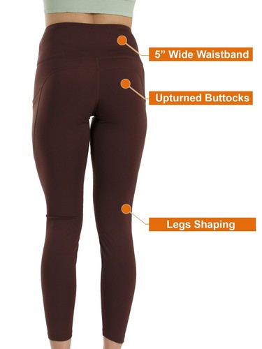Women's High Waist Yoga Leggings with Two Side Pockets Sports Legging Pants - Picture 10 of 37