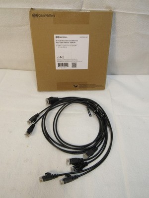 Cable Matters UtlraSlim Cat 6 Ethernet Patch Cable Black 3 Foot Pack of 5 160019