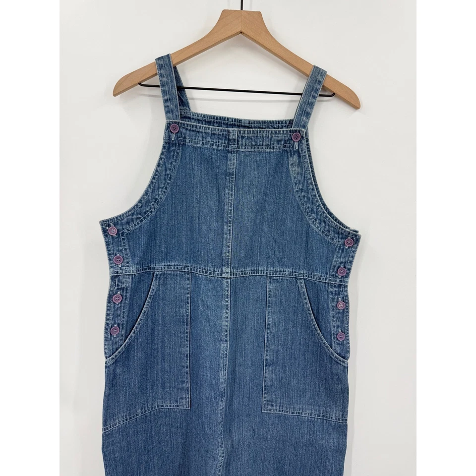 Винтажный джинсовой ткани джемпер платье женщин средний синий Jean общий 90-х скромный коттедж - Изображение 2 из 4