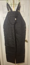 NWT Carhartt Bib Overalls Mens 4XL Regular Black Duck Canvas Insulated OR4393-M