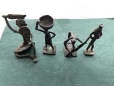 Lot Of Indian Dhokra Tribal Bronze Figurines Handcrafted Lost Wax Sculptures