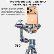 Phone Gimbal Stabilizer Three-Axis Tripod Fluid Head Pan Tilt Head Quick Release