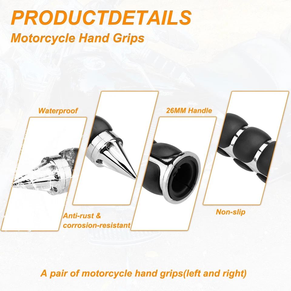 Motorcycle 1" Handle Bar Hand Grips For Honda VTX1300C VTX1300R VTX1300S VTX1800 - Image 4 of 4