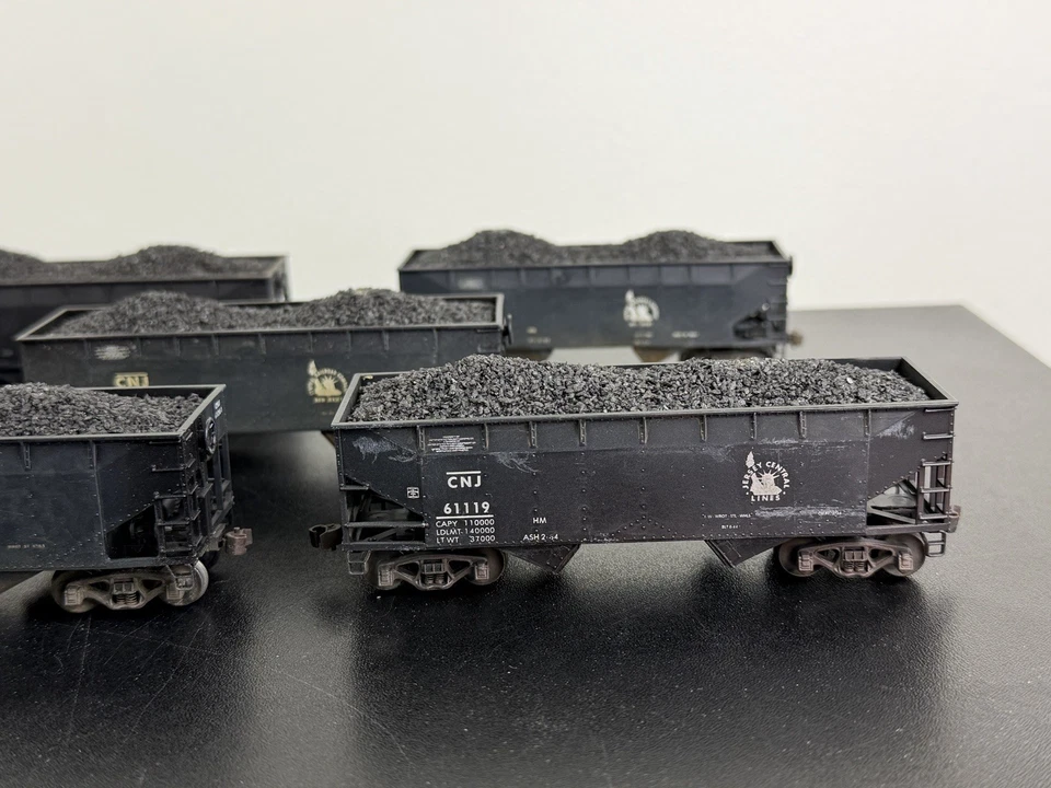 Lote de 9 autos Stewart Jersey Central NJ Die-Cast 4 bahías con carga de carbón #61261 Foto 4 de 4