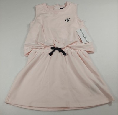 Calvin Klein Jeans French Terry Dress 1 Piece 4T Spring Pink NWT Retail $55 