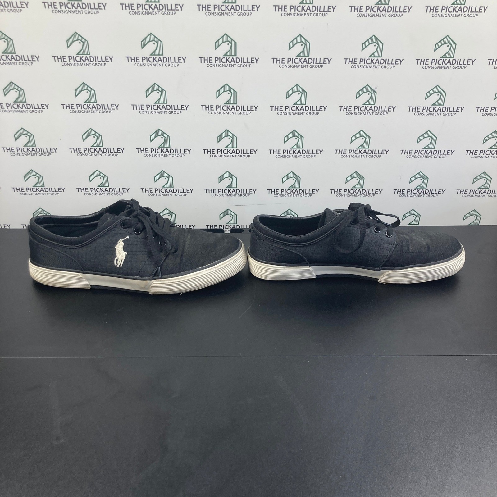 Polo Ralph Lauren Faxon Low Black Canvas Casual Shoes Sneakers Men's Size 9D thumbnail 5