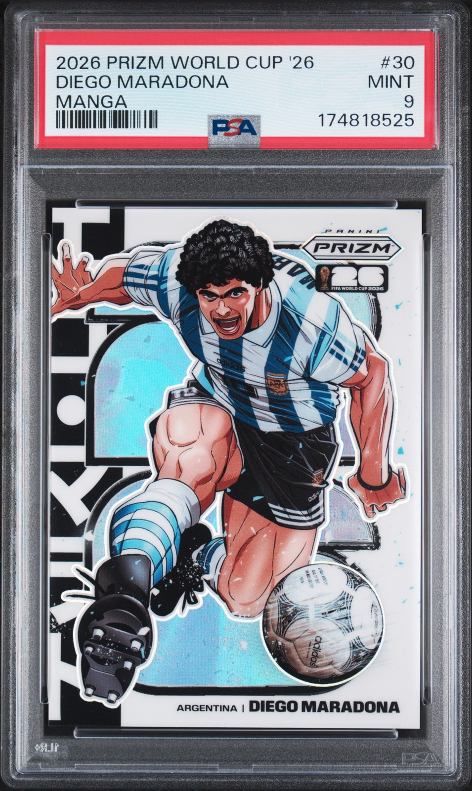 2026 PANINI PRIZM FIFA WORLD CUP 2026 MANGA #30 DIEGO MARADONA PSA 9 view 1