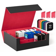 Trading Card Storage Box for 1800 , Leather Storage Box with Strong Closure NEW
