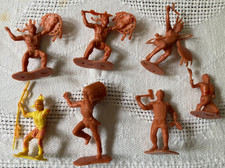 Marx Fort Apache Alamo Butterscotch Indians Playset Figures - Lot of 6