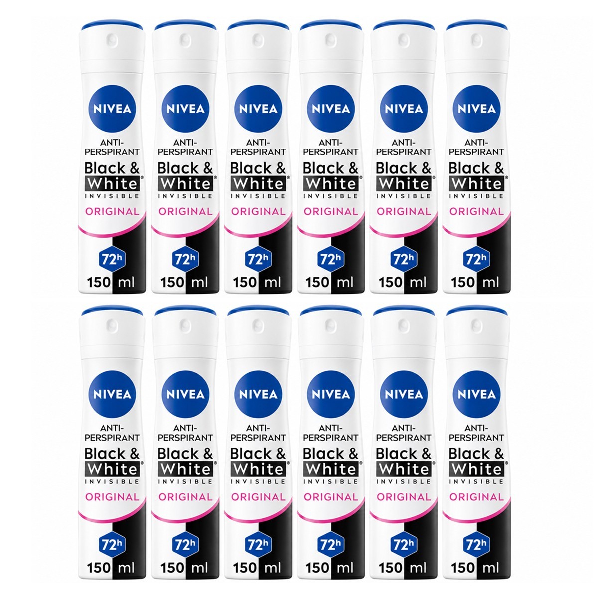 Nivea Deodorante Black & White Invisible Original Spray 150 ml - - - Immagine 2