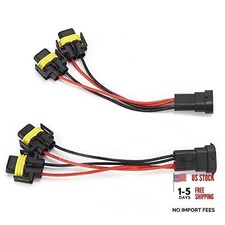 Headlight Connector, 2pcs H11/H8 2 Way Fog Light Wiring Splitter Wiring