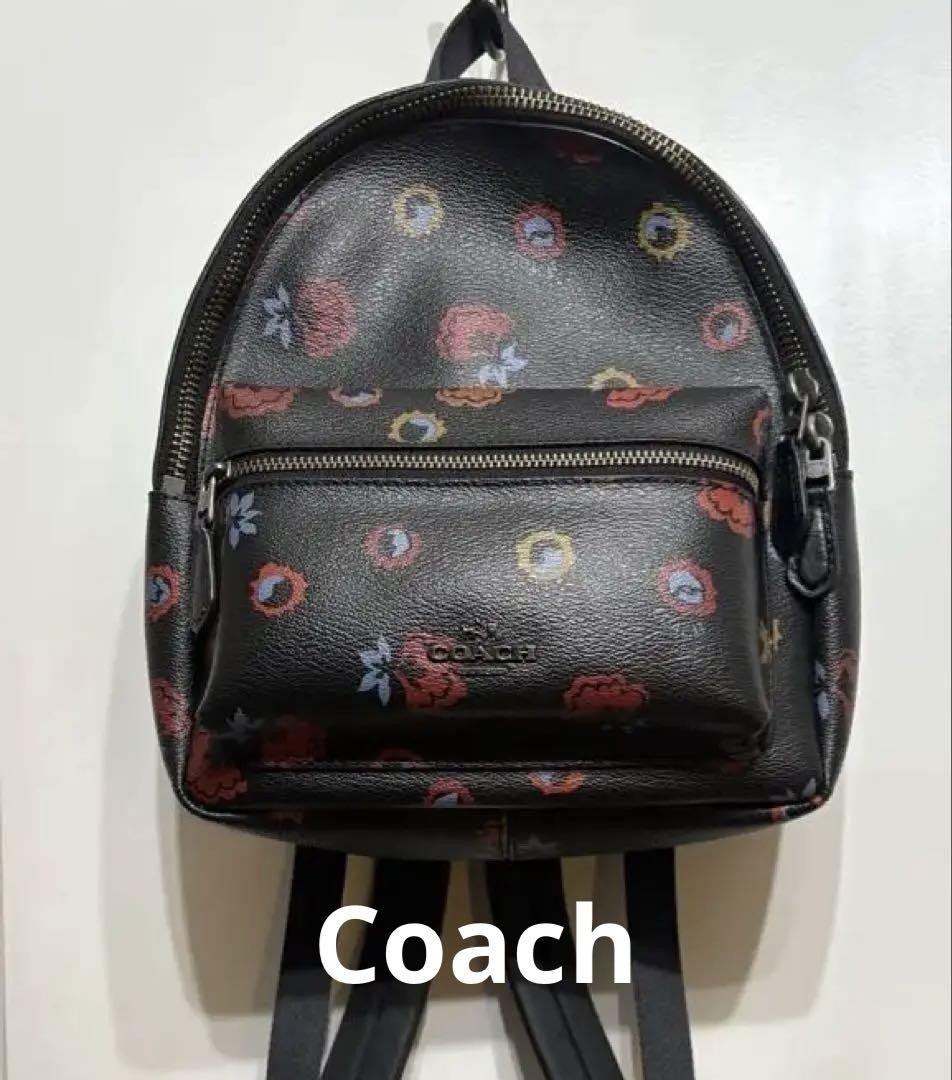 COACH floral print backpack for women stylish and spacious