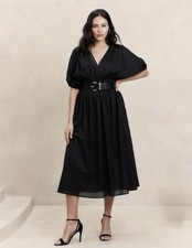 Banana Republic Voile Black Midi Dress Size Petite S NWT RT$150
