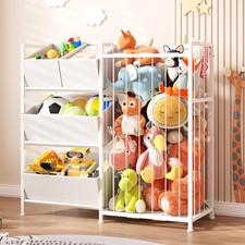 Kids Storage Organizer with 4 Removable Bins, Kids Storage Toy Shelf Organizer f
