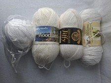 Knitting Yarn 4 Ast Brands White Skeins