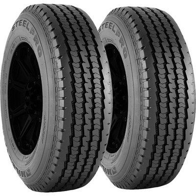 (QTY 2) 195/75R16C Milestar MS597S SteelPro 107/105R Load D Black Wall Tires